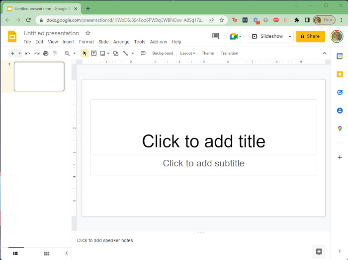 Альтернативы Powerpoint. Базовый вид Google Slides.