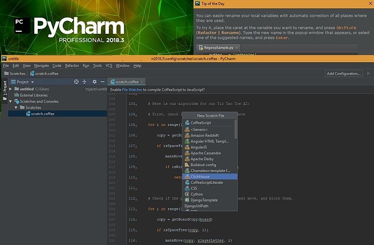 Скриншоты PyCharm IDE