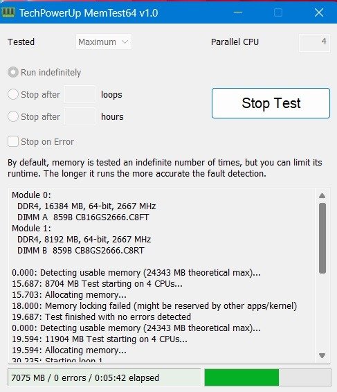 MemTest64 тест производительности оперативной памяти.