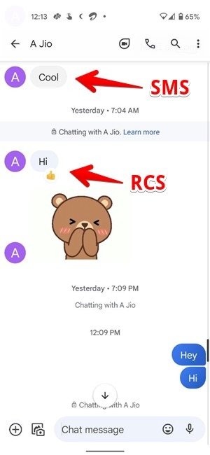 Идентификация сообщений Rcs