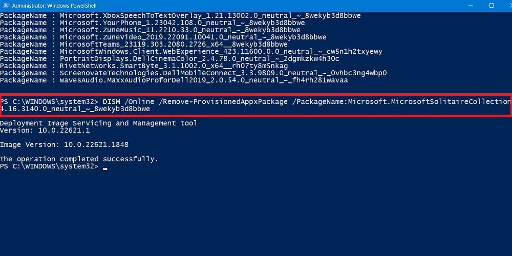 Удалить вредоносное ПО. Удален пакет подготовки Dism для Windows Powershell.