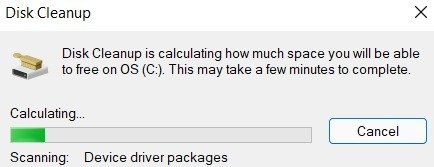 Удаление старых драйверов Расчет очистки диска Windows11