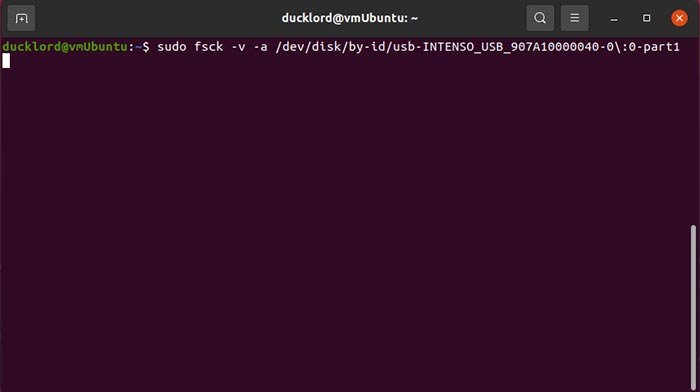 Восстановить USB в Linux Fsck Fix Disk