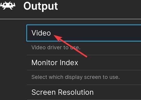 Проблема Retroarch с доступом к разделу видео в настройках вывода на Retroarch
