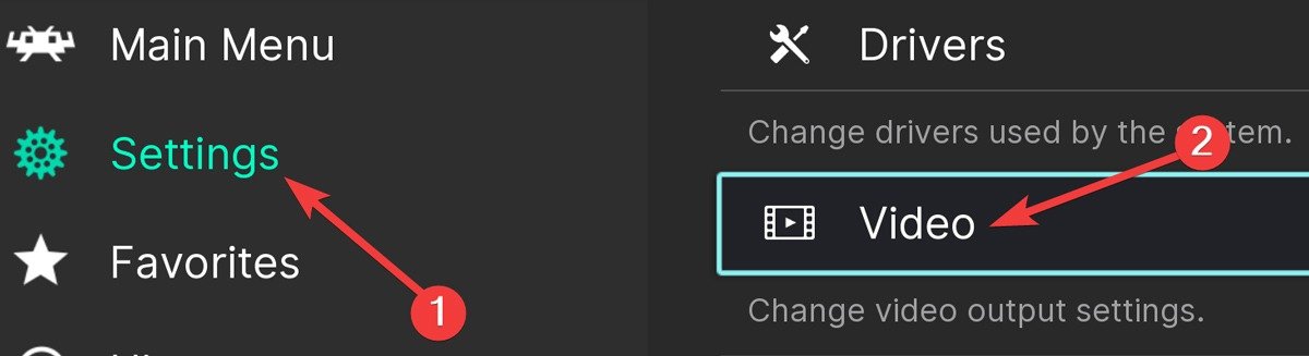 Ошибка Retroarch при открытии настроек видео в Retroarch