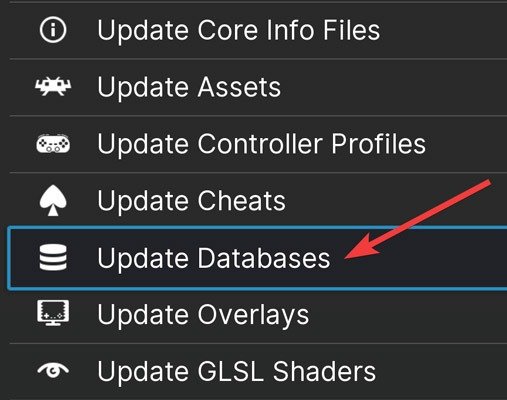 Проблема с Retroarch при обновлении баз данных на Retroarch