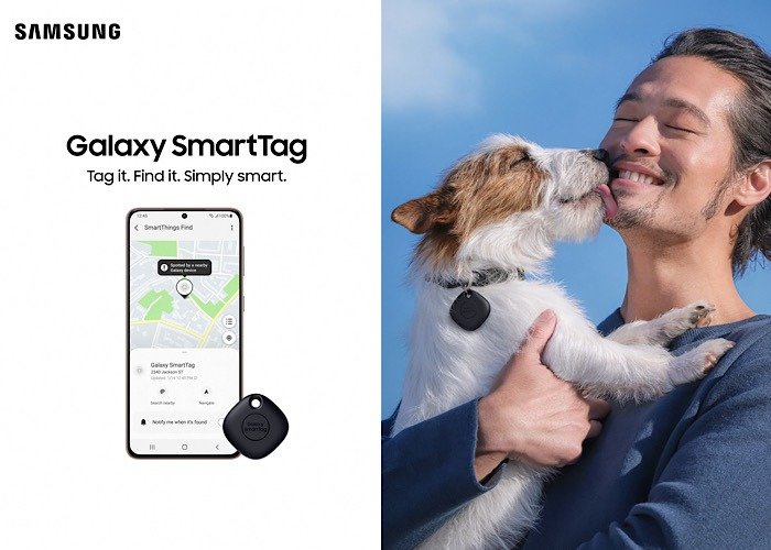 Смарт-теги Samsung Galaxy с собакой