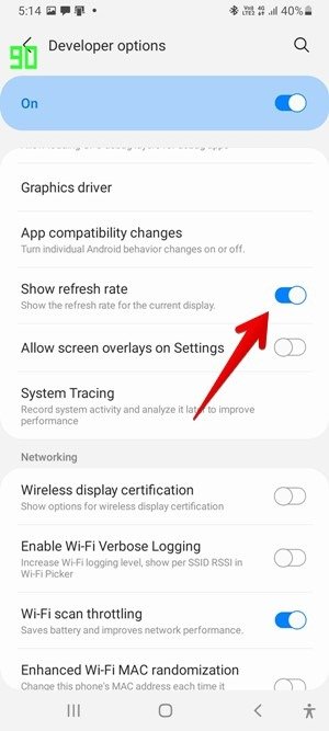 Samsung One Ui 3 показывает частоту обновления