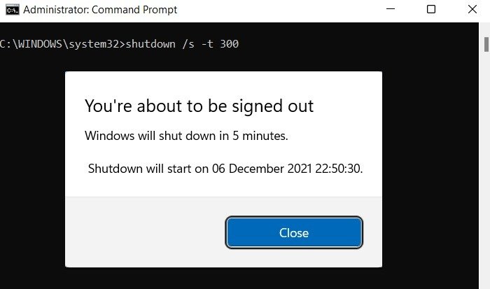 Расписание командной строки Windows11 10 Shutstart, таймер команды завершения работы