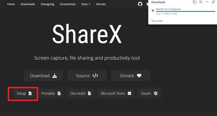 Прокрутка снимков экрана. Приложения для Windows. Настройка загрузки Sharex.