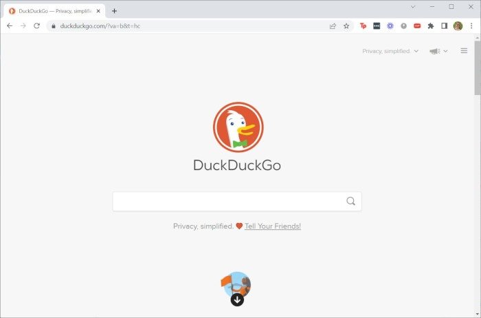 Внешний вид Duckduckgo в поисковых системах