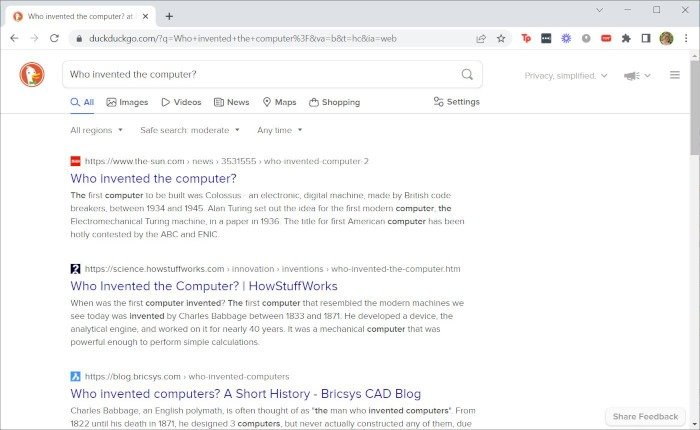 Поисковые системы Duckduckgo Вопрос