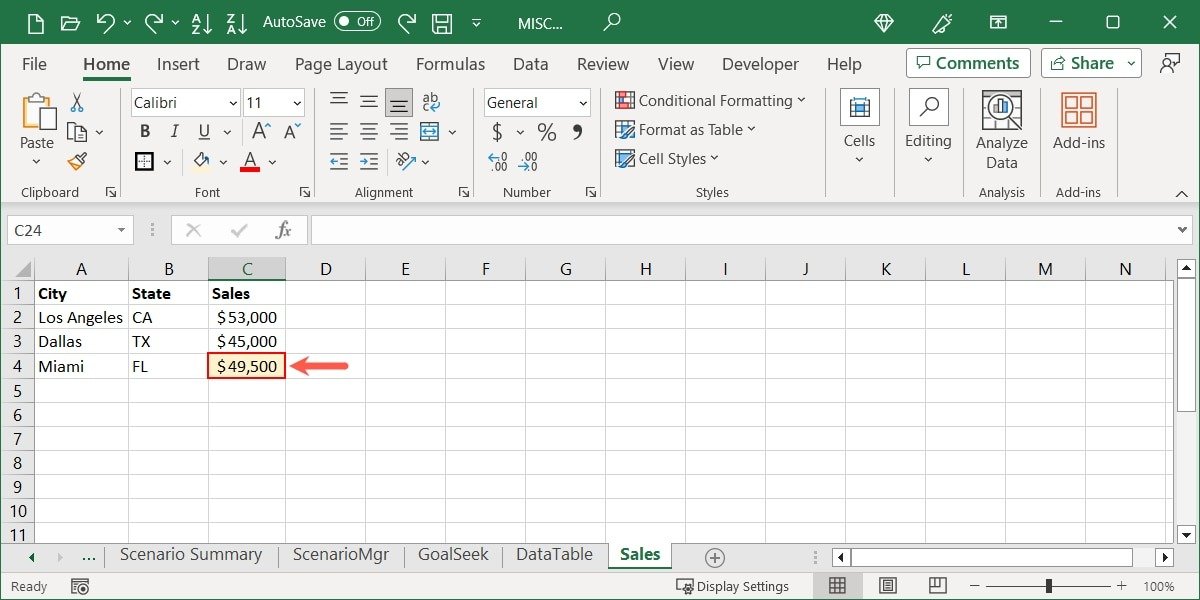 Выбранная ячейка для стиля в Excel