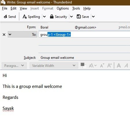 Отправка группового электронного письма Thunderbird