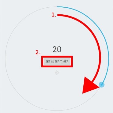 Музыка, таймер сна для Android - выбор минут