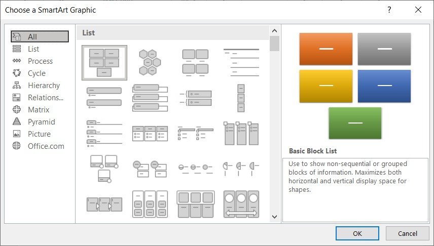 Параметры SmartArt в PowerPoint для Windows