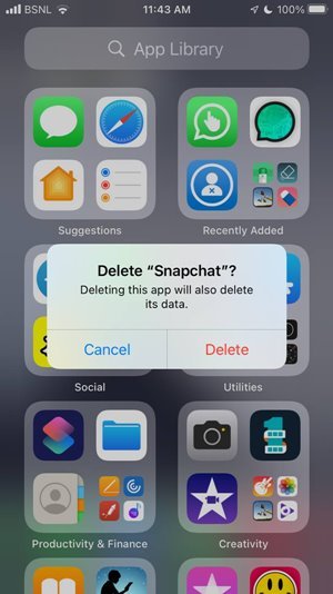 Snapchat Удалить Удаление Iphone