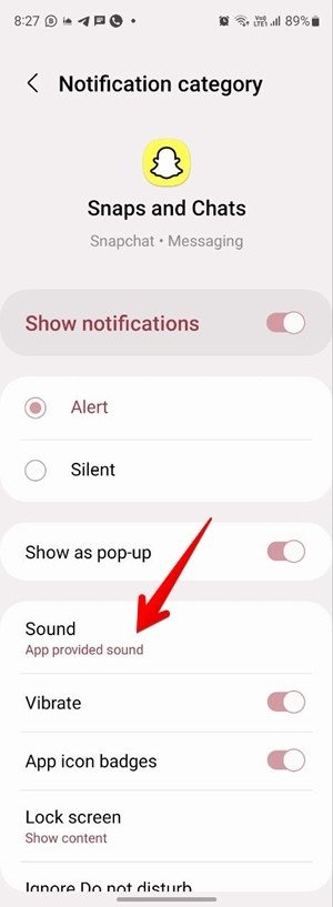 Звук уведомлений Snapchat Android