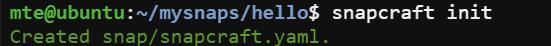Snapcraft Инициализация проекта 1