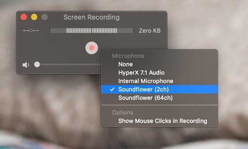 Soundflower Mac Выберите ввод