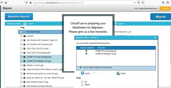 Исходное облако Облако назначения Cloudfuze 2