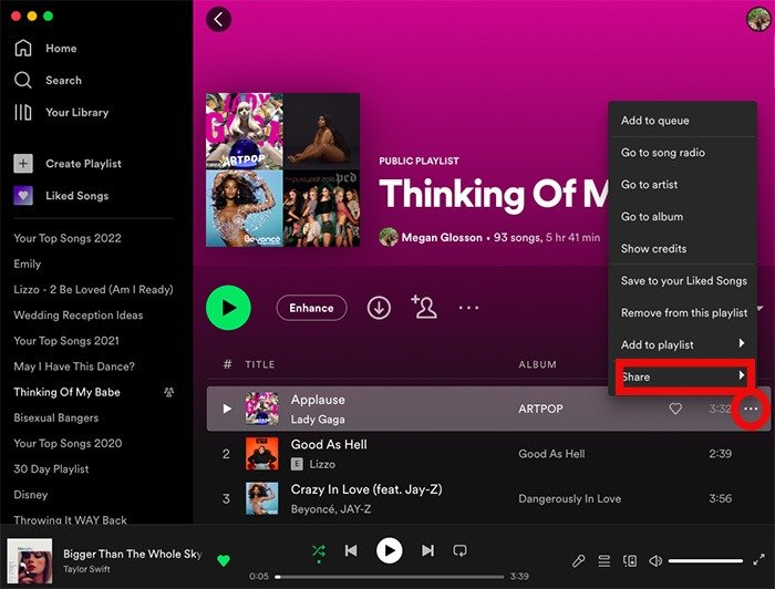 Совместный плейлист Spotify Поделиться одной песней