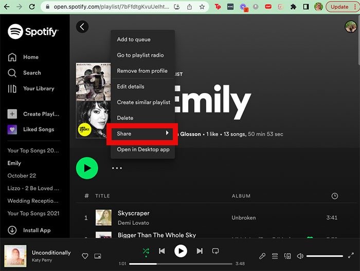 Общий плейлист Spotify для совместной работы в Интернете