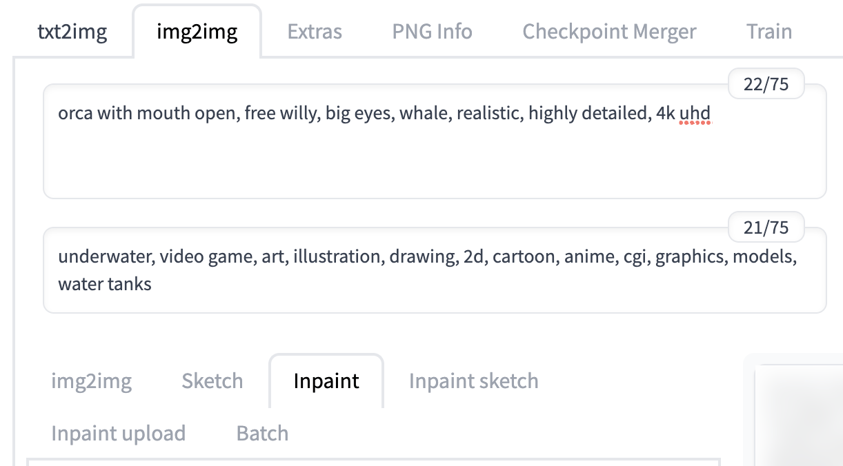 Stable Diffusion Inpaint Новые подсказки