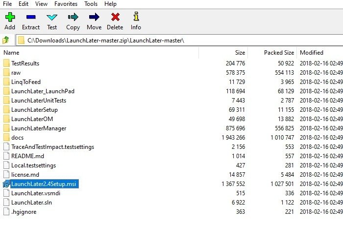 Папка запуска Win11 Разархивируйте Launchlater