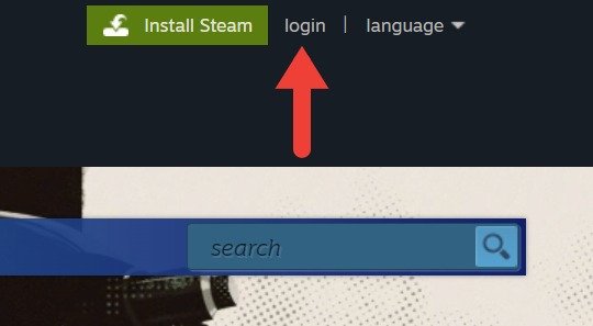 Переходим к входу в Steam на главной странице Steam.