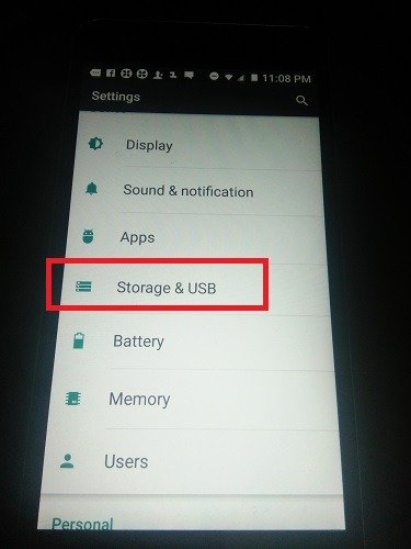 Хранение и USB-телефон Android