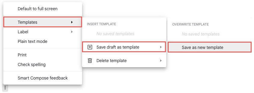 Сохранить черновик как новый шаблон в меню «Шаблоны».