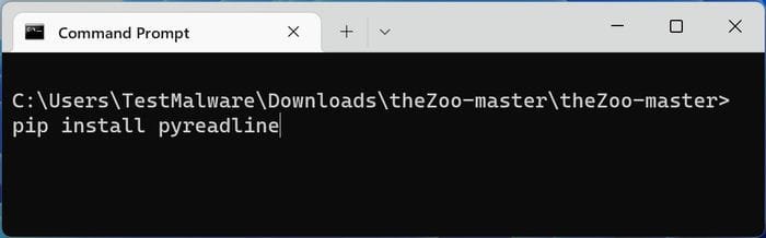 Тестирование антивирусного вредоносного ПО Терминал Zoo Master Установка Pyreadline