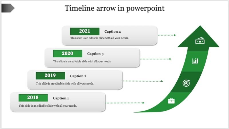 Шаблон стрелки временной шкалы для PowerPoint