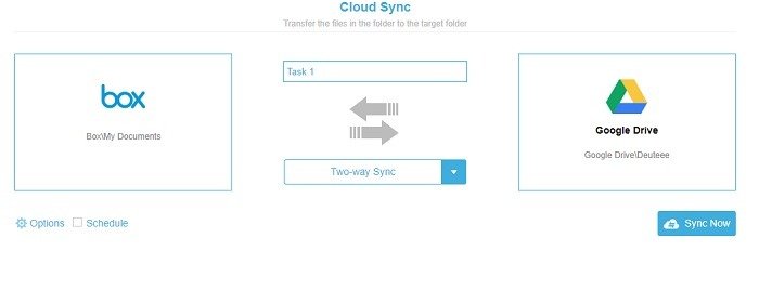 Двусторонняя синхронизация Multcloud Box Google Drive