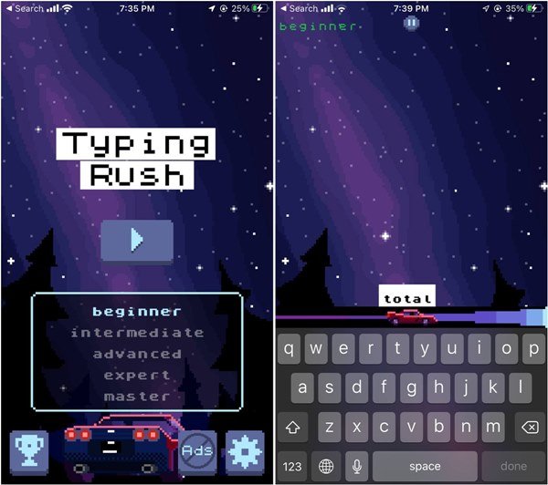 Приложения для набора текста Ios Rush Car