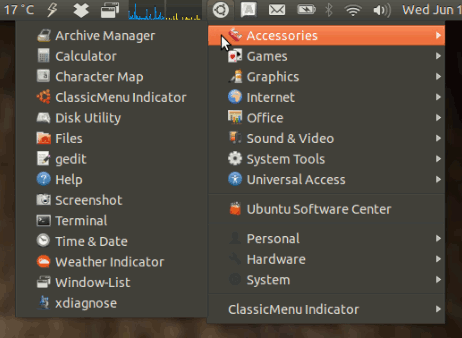 Ubuntu-Applet-Classic-Menu