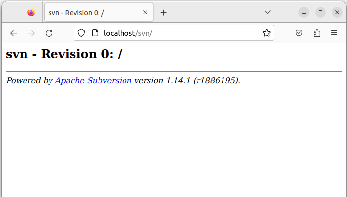 Настройка Ubuntu Subversion Localhost Svn, версия 0