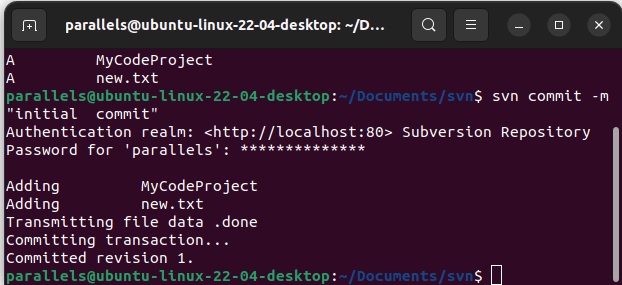 Настройка Ubuntu Subversion Svn Commit