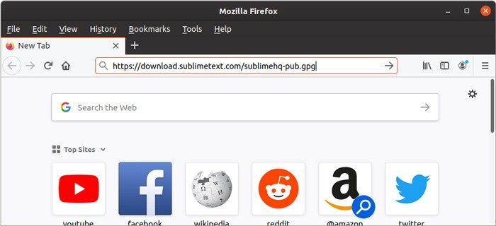URL-адрес ключа управления графическим интерфейсом репозитория Ubuntu