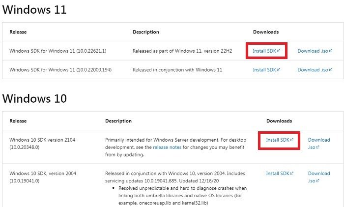 Неожиданные загрузки Windows Sdk из магазина Установка Sdk