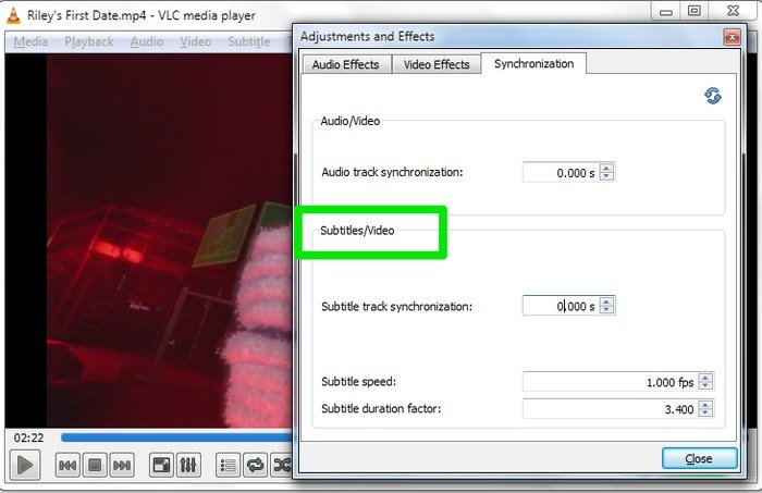 VLC-Субтитры-Синхронизировать-субтитры