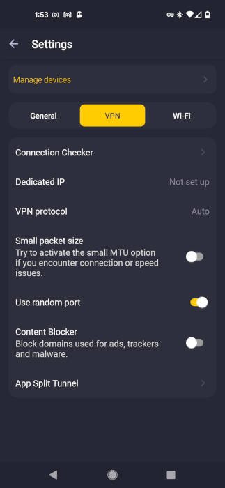 Меню VPN-приложений Cyber<h2><span id=