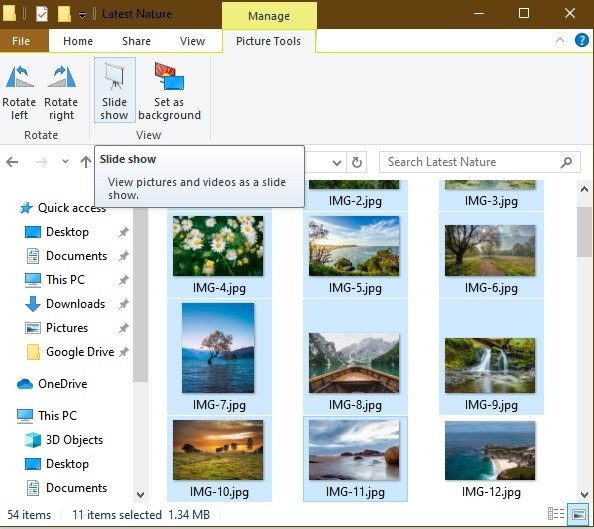 Просмотр слайд-шоу Приложение «Фотографии» в Windows 10 Работа с изображениями