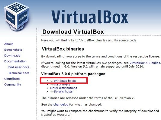 Windows-хосты Virtualbox