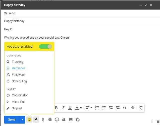 Vocus включен в Gmail