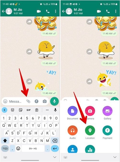 Местоположение WhatsApp для Android