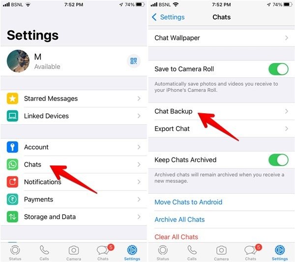 Резервное копирование WhatsApp в чате Iphone