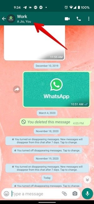 Информация о группе WhatsApp