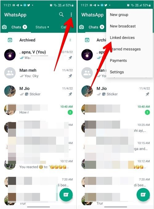 Устройства, подключенные к WhatsApp